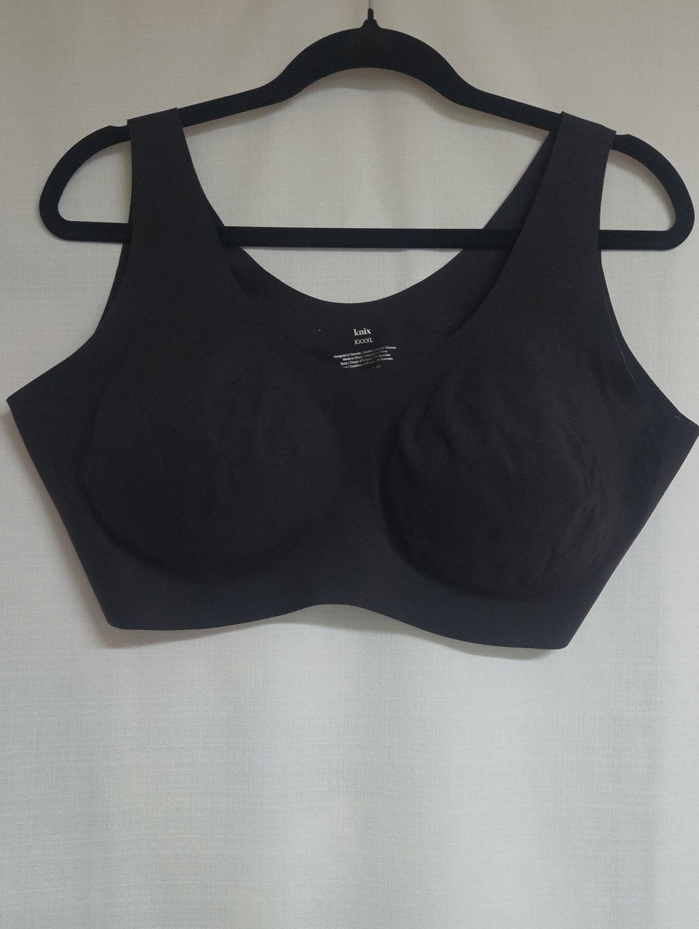 Knix Black Seamless Pullover Bra with Wide Straps
